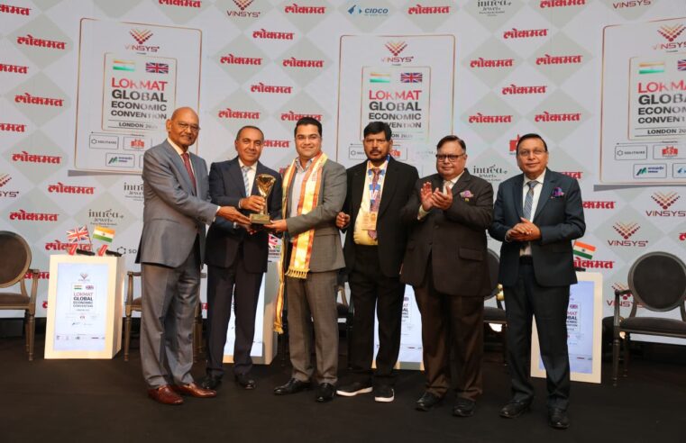 CA Abhay Bhutada Honoured with Bharat Bhushan Award at Lokmat Global Economic Convention