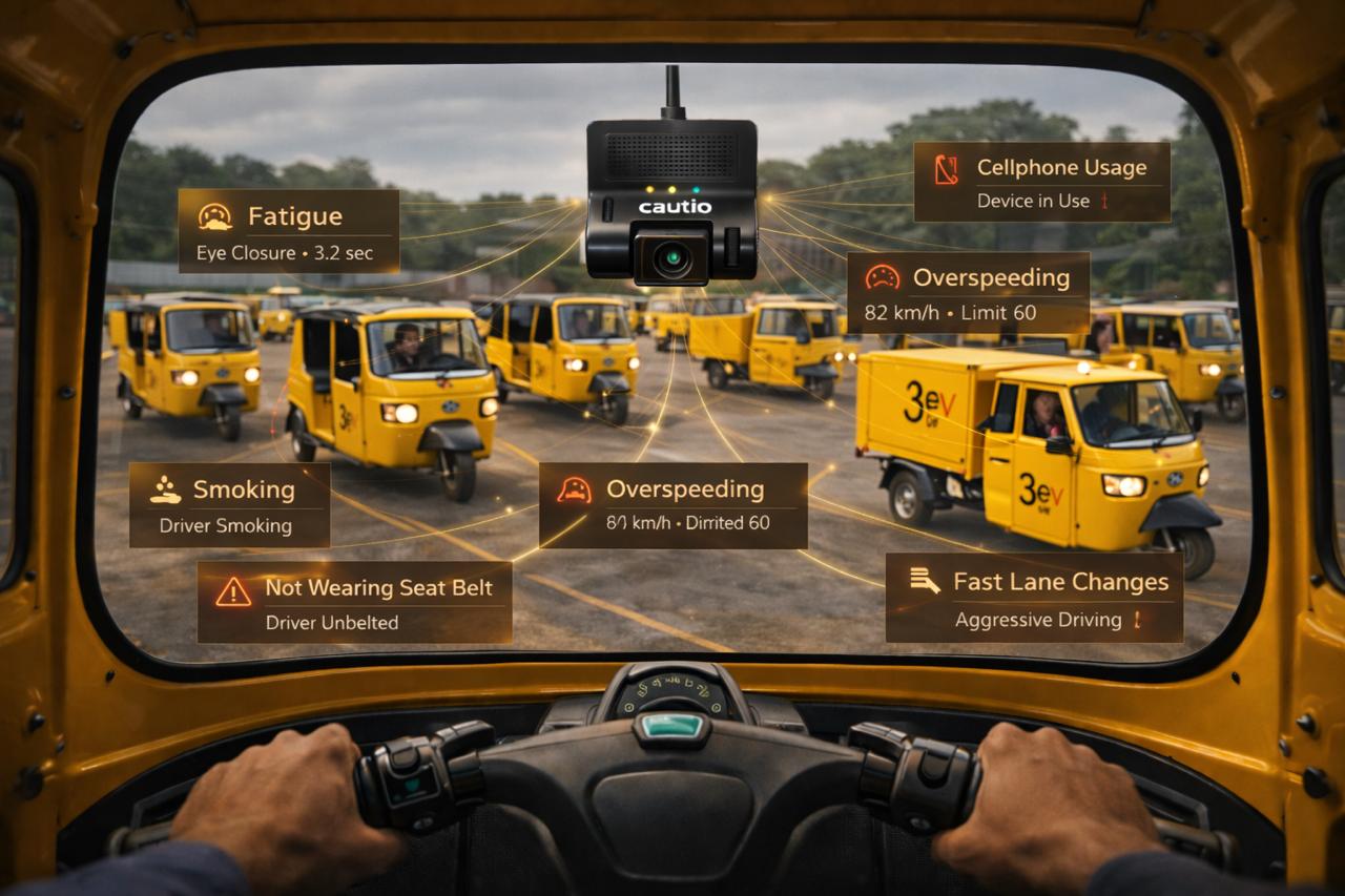 3ev Industries, 3eco Systems to Equip 10,000+ Electric Three-Wheelers with Cautio AI-powered Dash cams as Standard on Every Vehicle to Enhance Safety on Roads